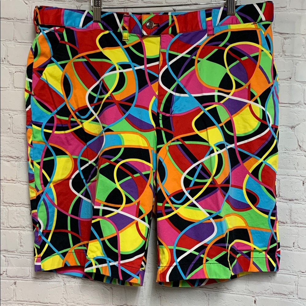 Loudmouth Swirls Multicolor Golf Shorts Size 40 x 9